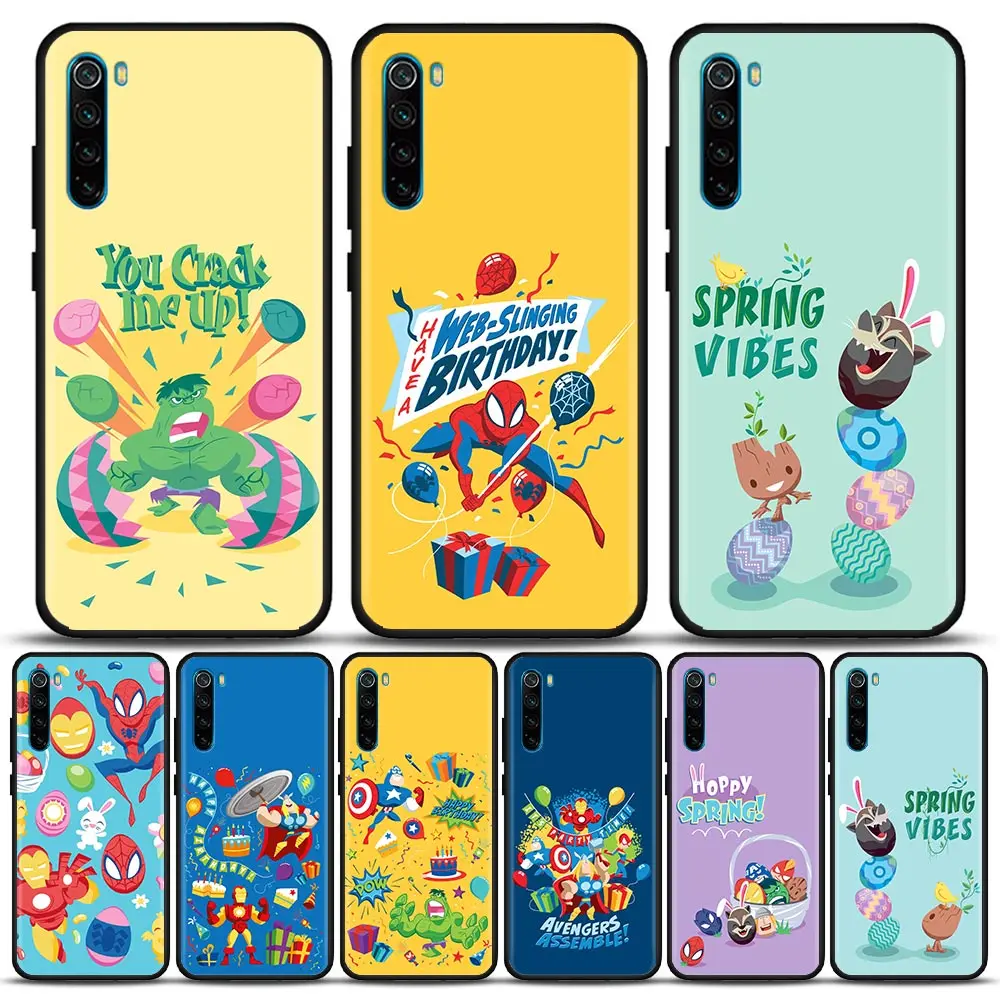 

Christmas Happy Comic Marvel Avengers Phone Case For Redmi K40 K40S K50 6 6A 7 7A 8 8A 9 9A 9C 9T 10 10C Pro Plus Cover Fundas