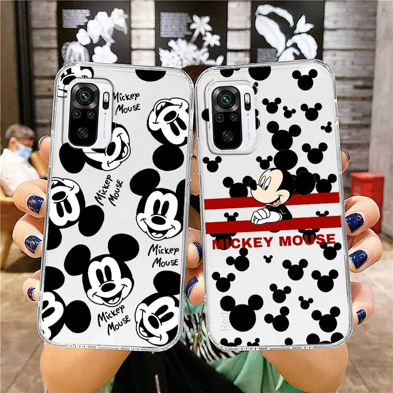 

Mickey Minnie Logo Transparent Phone Case For Xiaomi Redmi Note 12 11E 11S 11 11T 10 10S 9 9T 9S 8 8T Pro Plus 5G