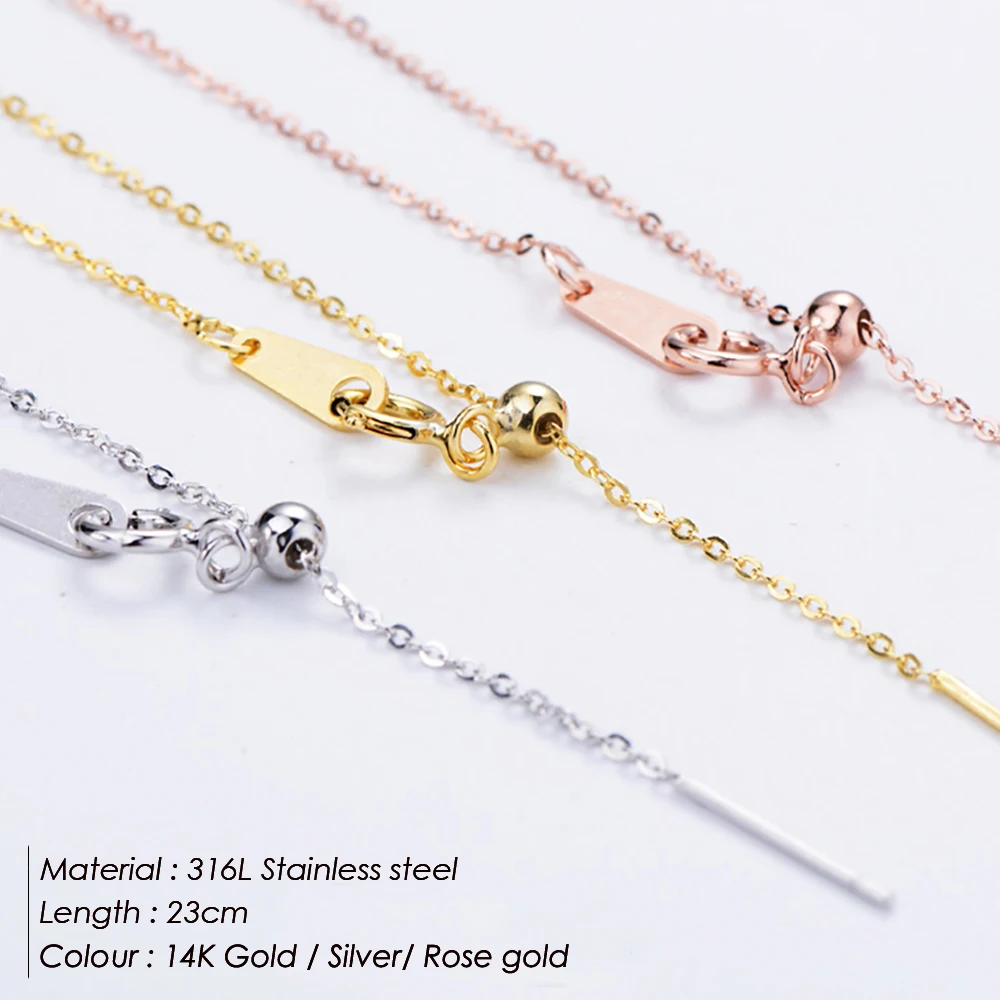 JUJIE 316L Регулируемая цепь из нержавеющей стали ожерелье для женщин 14K золото Чокер