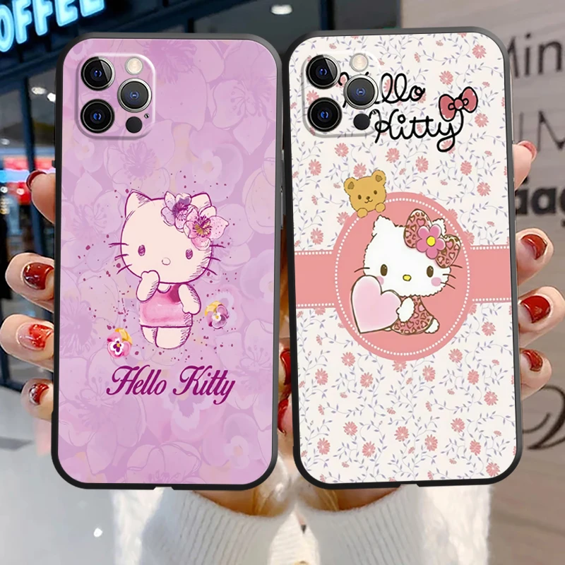 

Hello Kitty Cute Phone Cases For iPhone 11 12 Pro MAX 6S 7 8 Plus XS MAX 12 13 Mini X XR SE 2020 Funda Back Cover Carcasa Coque