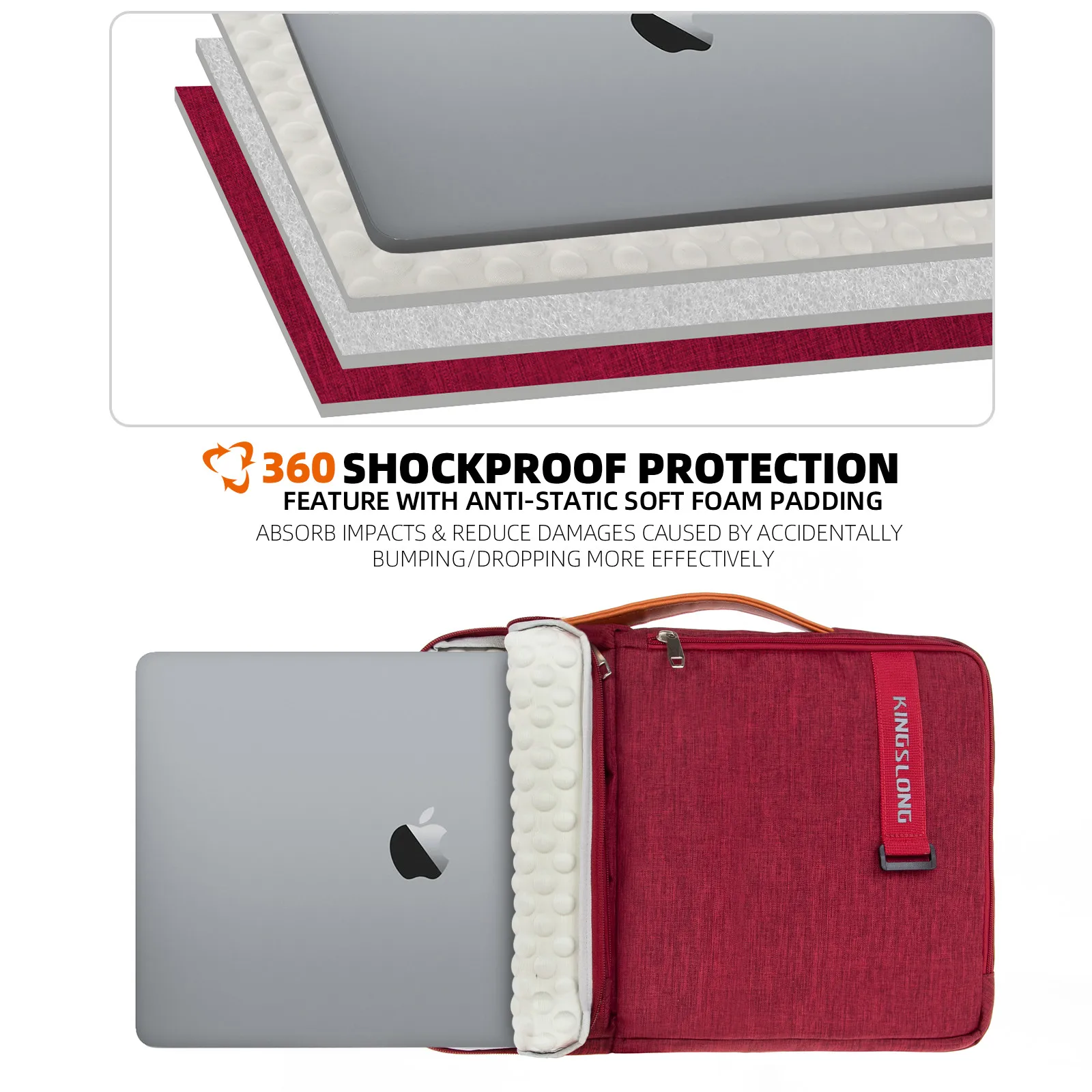 Сумка-слинг KINGSLONG для ноутбука 17 дюймов ручная переноска водонепроницаемая сумка