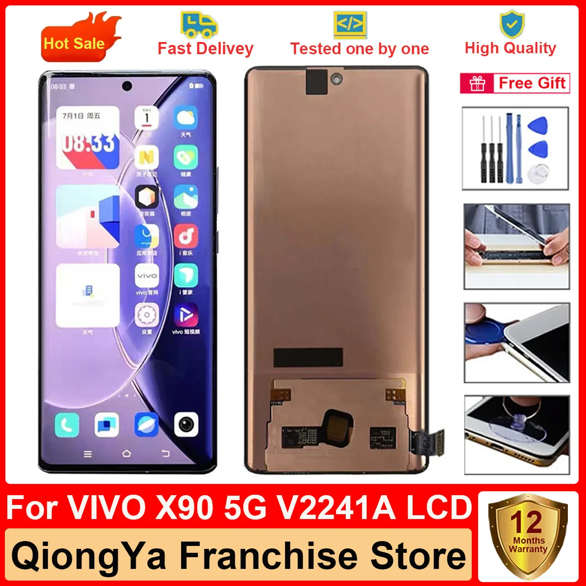 6 78 &quotоригинальный 100% протестированный дисплей x90 для VIVO X90 5G V2241A без рамки AMOLED LCD и