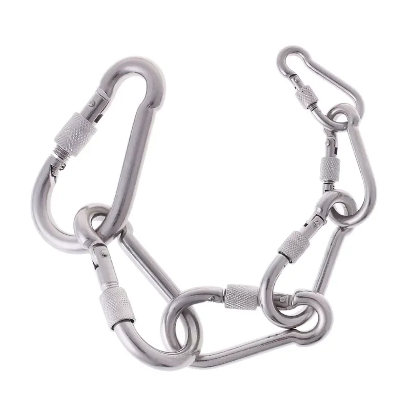 

Steel Carabiner With Screw Lock Snap Hook Safety Buckle EDC Keychain