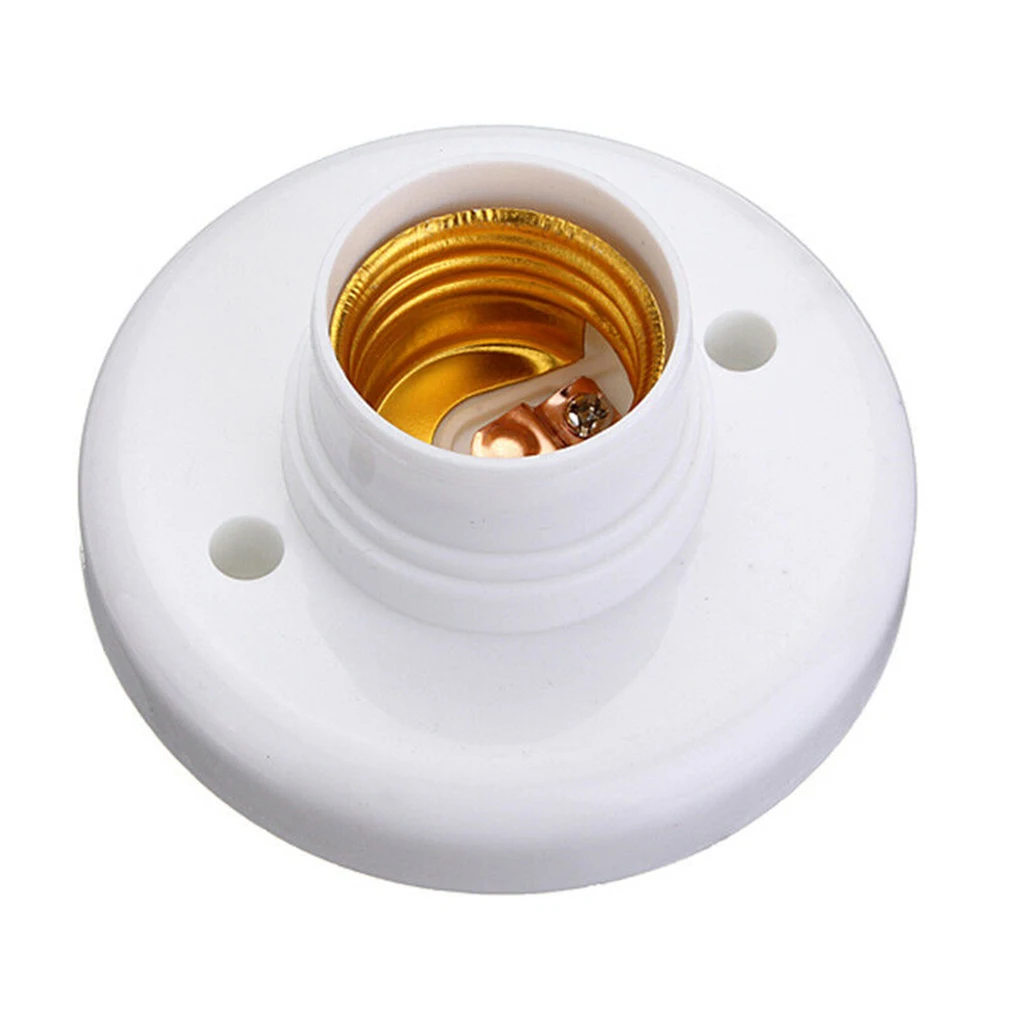1pc Plastic E27 Base Light Bulb Lamp Socket Holder White Base Lamp Socket Led Light Bulb Holder Screw Cap Socket Bulb Holder
