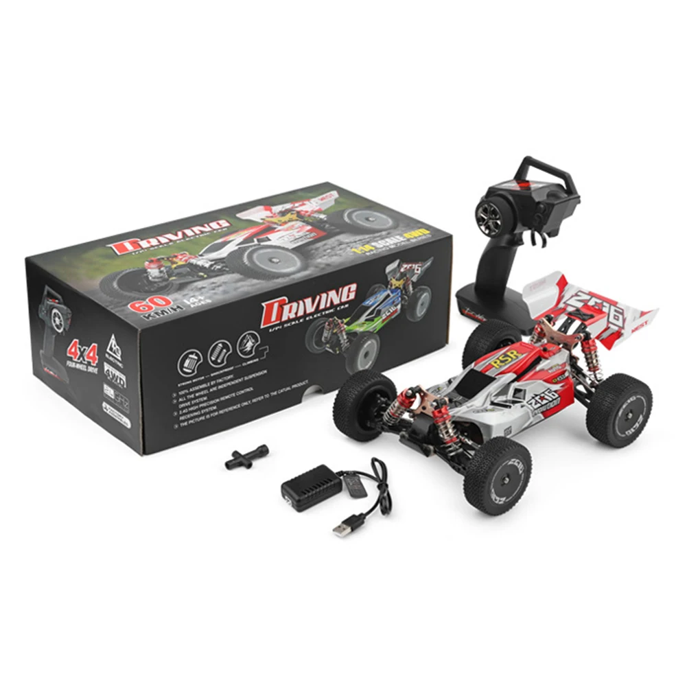 New Wltoys XKS 144001 RC Car 60km/h High Speed 1/14 2.4GHz  4WD Racing Off-Road Drift Vehicle RTR Red/Green enlarge