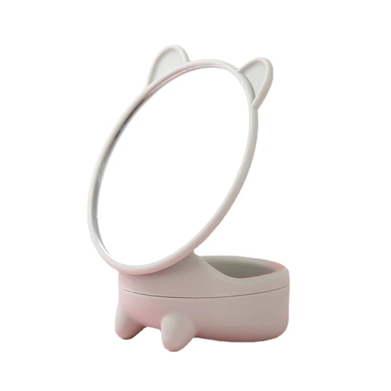 

Mini DesktopWomen Single-sided Mirror Cute Cosmetic Storage Box Small Mirror Adjust Disassembly Compact Dressing Mirror Kids