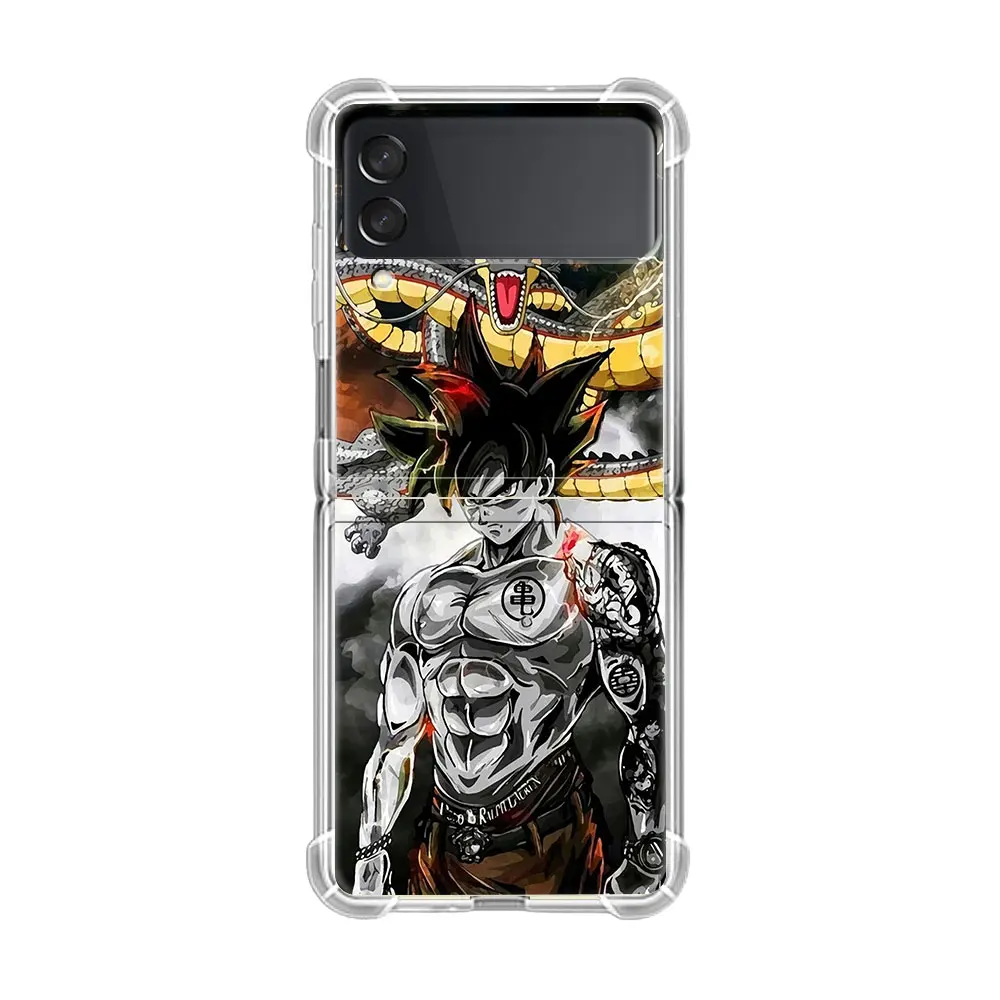 Роскошный чехол Dragon -Ball для Samsung Galaxy Z Flip 4 3 5G Funda 5 прозрачный жесткий ударопрочный