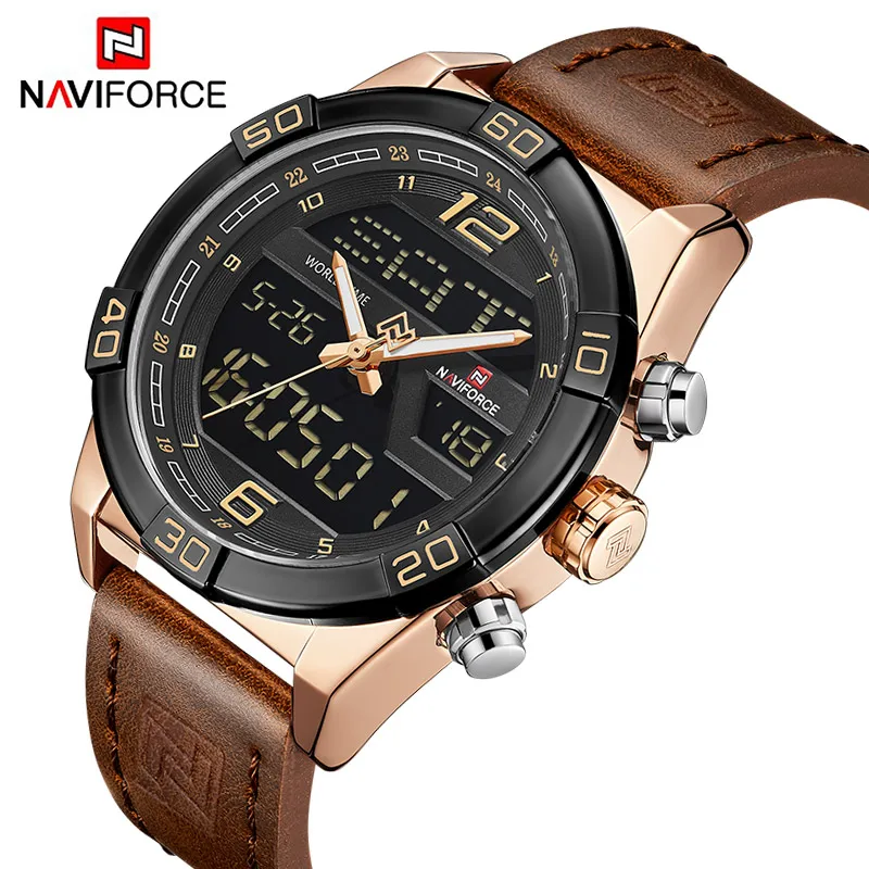 

Luxury Brand NAVIFORCE Analog Digital Watch for Men Fashion Casual Quartz Wristwatch Male Military Chronograph Relogio Masculino