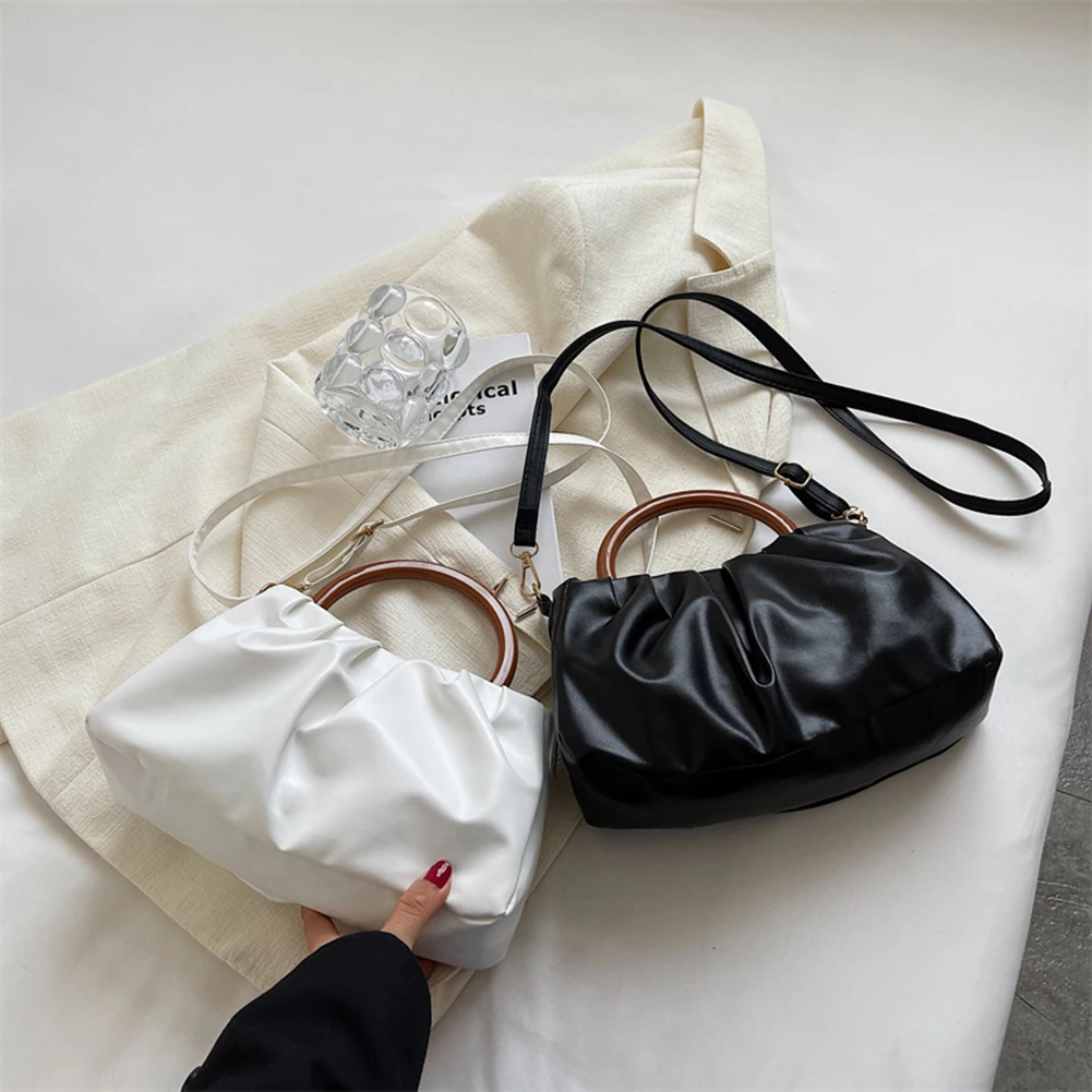 

Pleated Cloud Top-Handle Bags for Ladies Shoulder Crossbody Bags Retro PU Female Messenger Bags Women Small Shoulder Handbags
