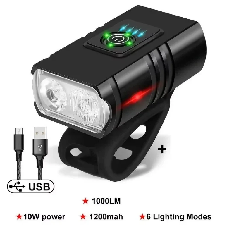 Фото Велосипедный фонарь 2 T6 светодиодный USB перезаряжаемый MTB лампа для горного велосипеда 1000LM велосипедная фара фонарик аксессуары для велосипеда №2
