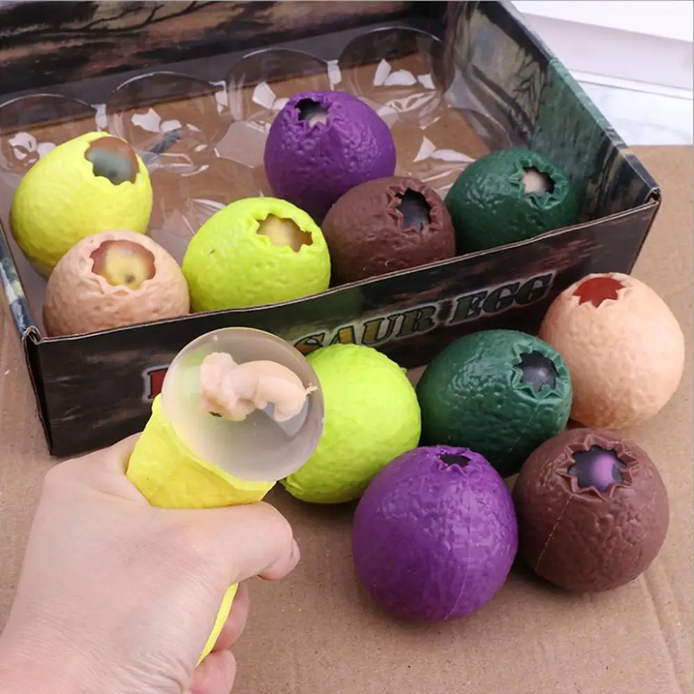 

12pcs Dinosaur Egg Squishy Toys Multi-color Decompression Vent Toy Anti Stress Balls For Birthday Holiday Gifts