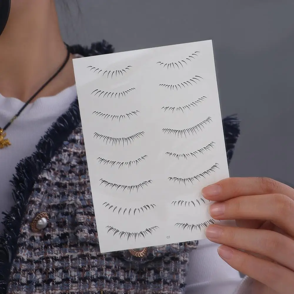 Натуральные мультистильные татуировки для нижних ресниц наклейки 3D