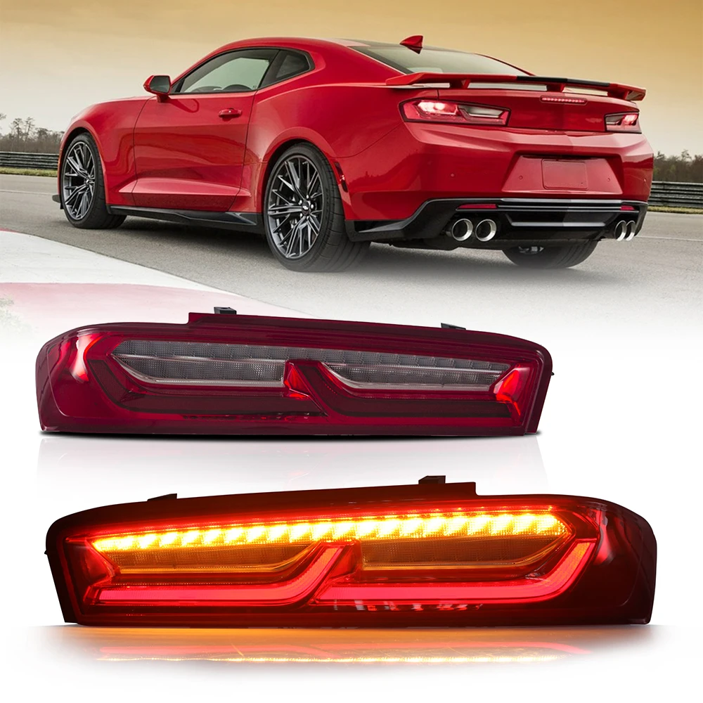 Фото Светильник фонари для Chevrolet Camaro 16-17, задние фонари, светодиодные задние фсветильник Ри в сборе, динамические фонари дневных ходовых огней, то... №4