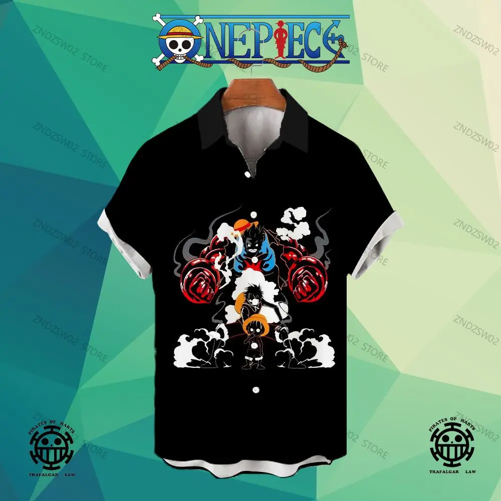 

Fashion High Quality Luxury Men's Shirt Monkey D Luffy Streetwear Clothes One Piece 5Xl Social Shirts Zoro Blouses Y2k Original