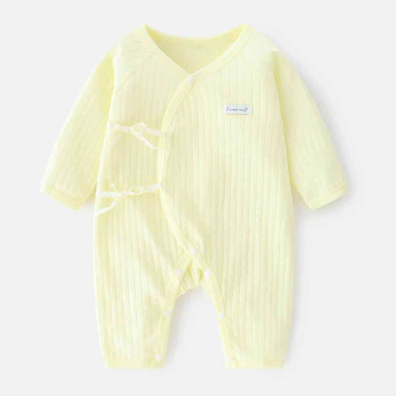 

Spring Autumn 0 To 6 Months Clothes Newborn Qutfits Fashion Soft Cotton Solid Baby Girl Boy Romper Infant Clothing Set BC2262