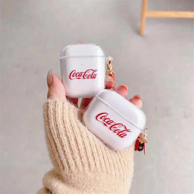 

Coke Beverage Pendant Case for AirPods Pro2 Airpod Pro 1 2 3 Bluetooth Earbuds Charging Box Protective Earphone Case Cover