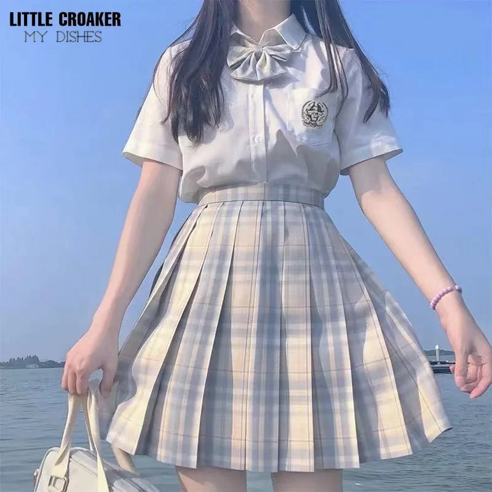 

Sweet Lolita Princess Sets Girls Cute Preppy Style Bow Sailor Collar Puff Sleeve Crop Tops High Waist Mini Skirts Summer 2PC Set