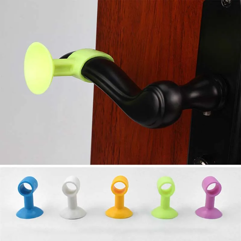 

Silicone Door Stopper Punch-free Plastic Rubber Buffer Glass Door Blocking Bedroom Bathroom Door Handle Anti-collision Wall Suct