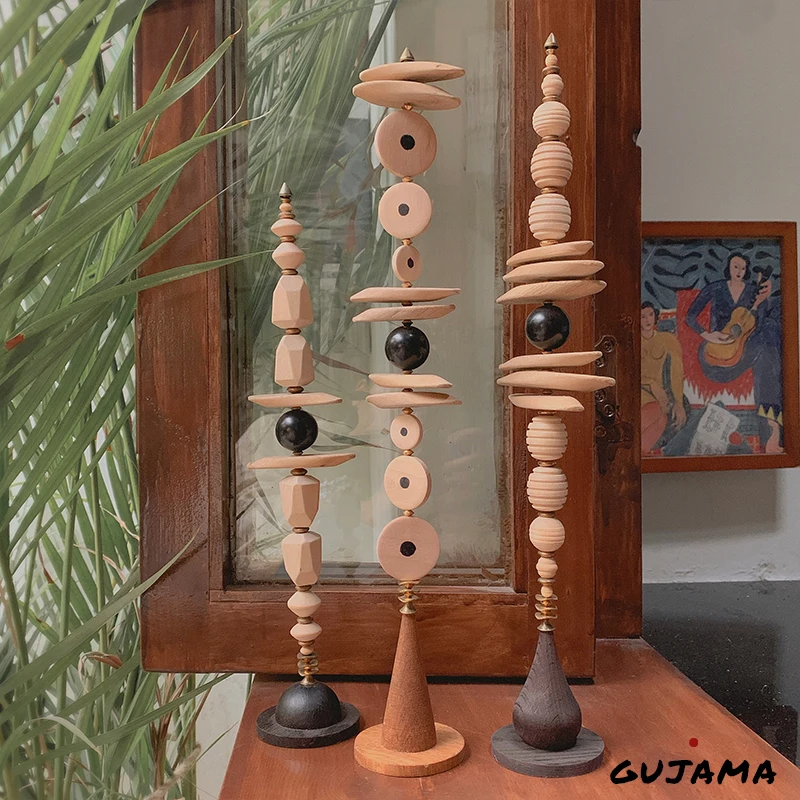 

Nordic Original Silent Style Geometric Wooden Decoration Home Homestay Desktop Niche Vintage Ornament Ins