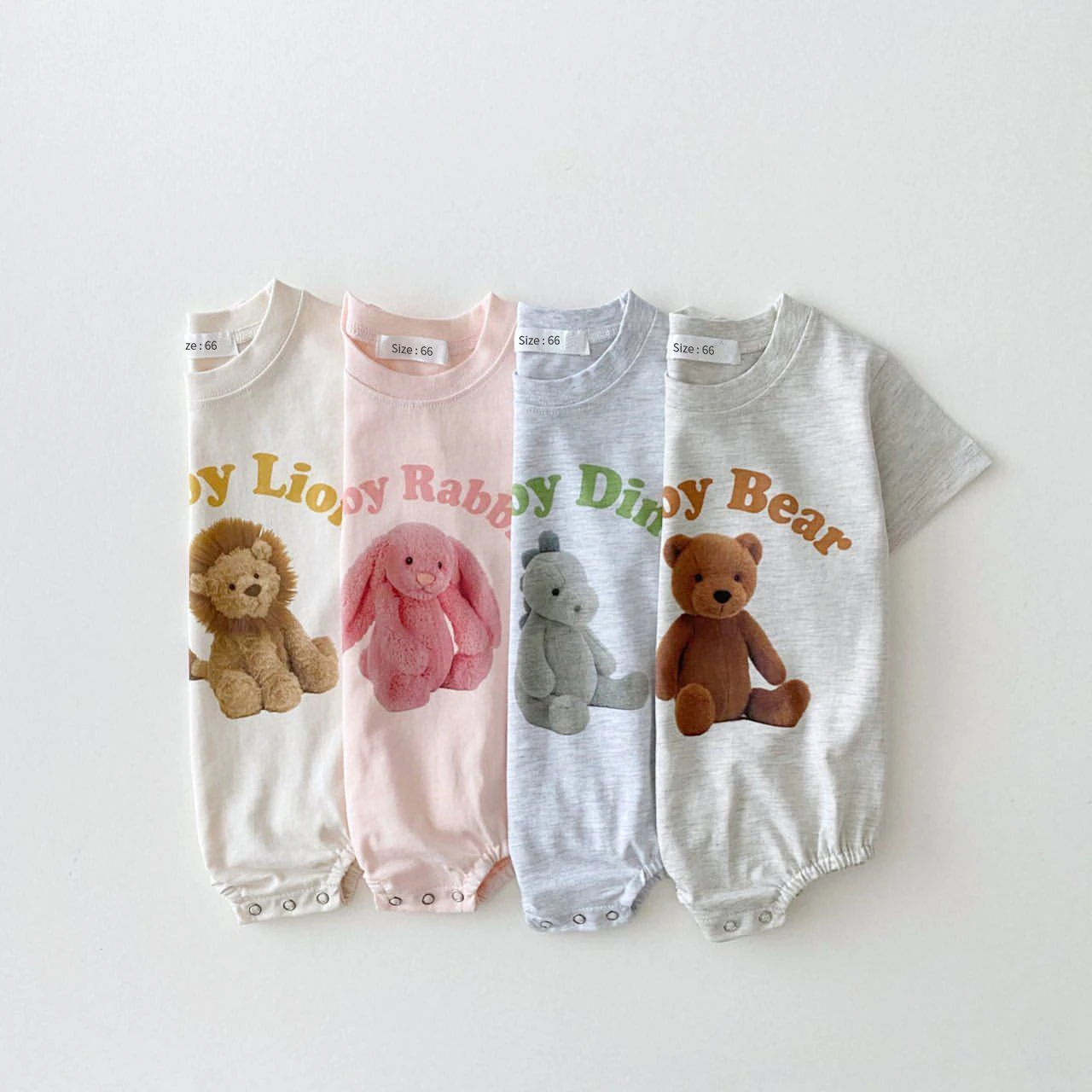 2022 Korean Summer Baby Boy Romper Outfit Organic Cotton Bear Print T shirts Romper 3month Infant Clothing Baby Girl Bodysuit