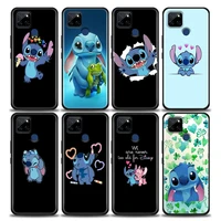 phone case for realme 5 6 7 7i 8 8i 9i 9 xt gt gt2 c17 pro 5g se master neo2 soft silicone case cover cute cartoon stitch
