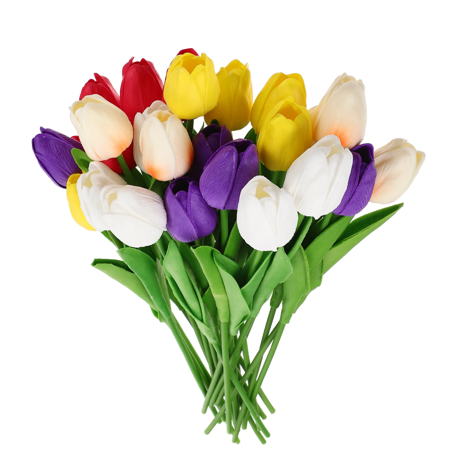 

25 Pcs Tulips Bunch Tulip Bouquets White Tulips Floral Branch Spring Decor Simulation Tulip Pu Artificial Tulip Stem Home decor