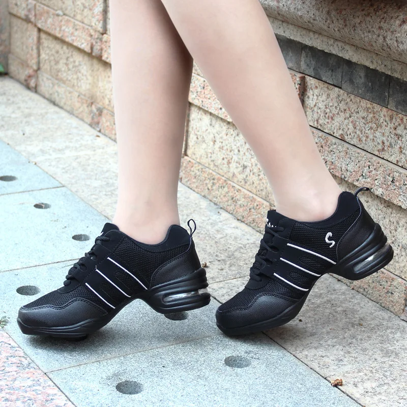 Modern Dance Jazz Shoes Sports Feature Soft Outsole Breath Dance Shoes Breathable Lightweight Dancing Fitness Shoes for Women