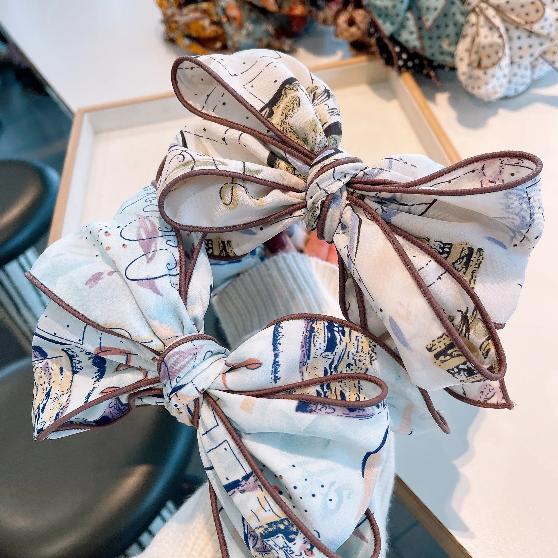 

Big Bow Print Hairbands For Women Korea Headband For Girls Hair Accessories Hair Band Floar Crown Headbands Head Wrap
