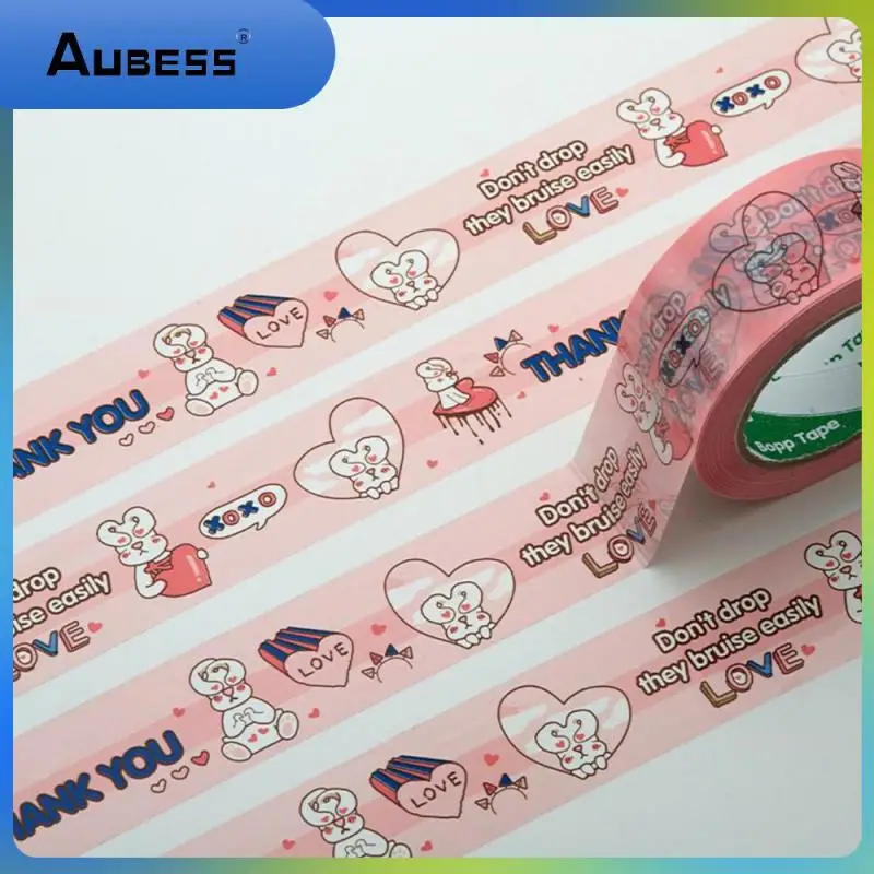 

Environmentally Friendly Cartoon Sealing Tape 1pcs Rabbit Tape Pink Sealing Adhesive Paper Non-toxic Tape Green Health Opp