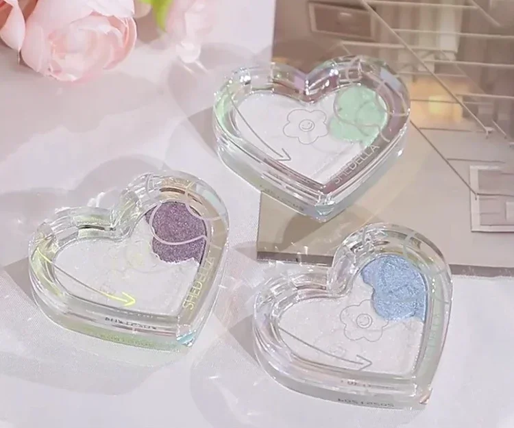 Трехмерный хайлайтер Shedella с сердечками Осветляющий Сияющий перламутровый