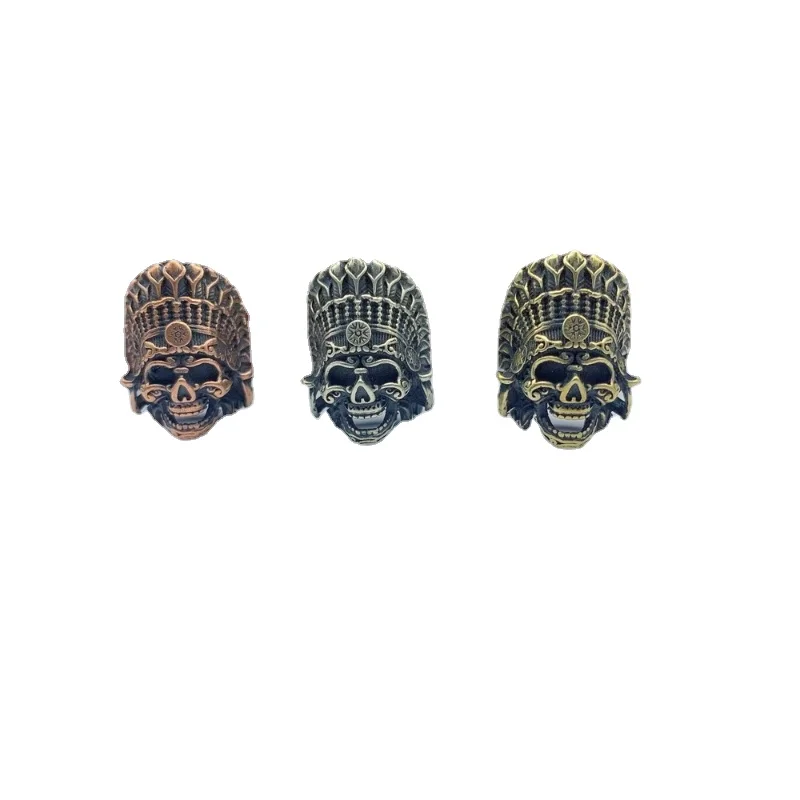 

Paracord Beads for Jewelry Making Supplies Brass African Tribal Chief Pharaoh Skull Spacer Bead DIY Bracelets Gifts Accessories