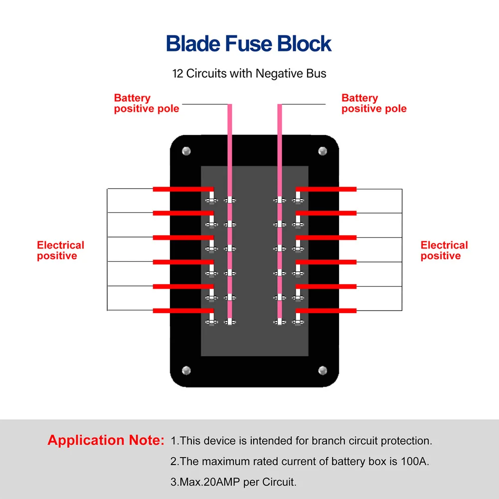 

Brand New Fuse Box Fuse Kit 12-Way Blade 12V/24V Fuse Box Block Fuse Holder