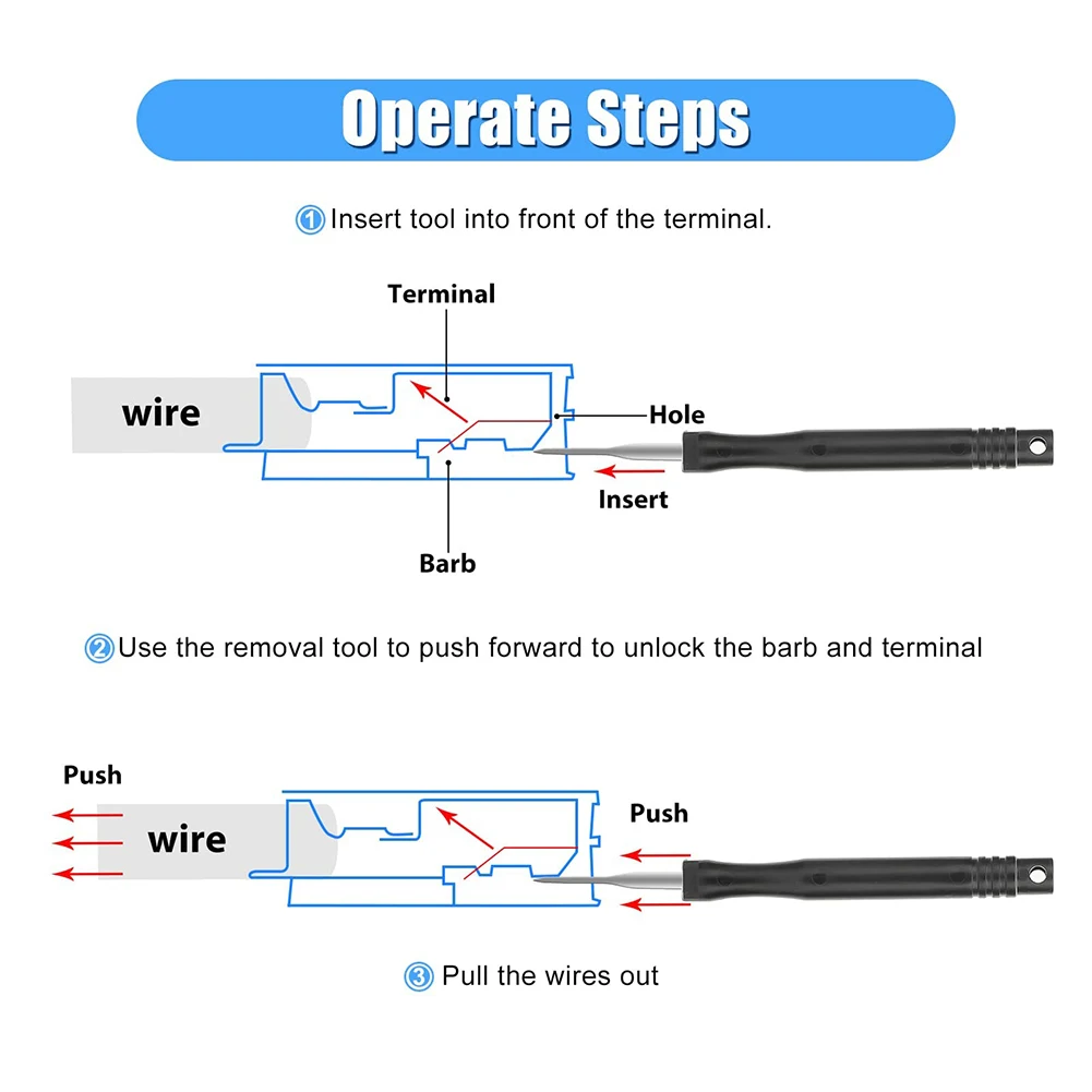 

18Pcs Car Terminal Removal Repair Tools Auto Plug Terminal Removal Tool Electrical Wire Crimp Split Connectors Pin Extractor Kit