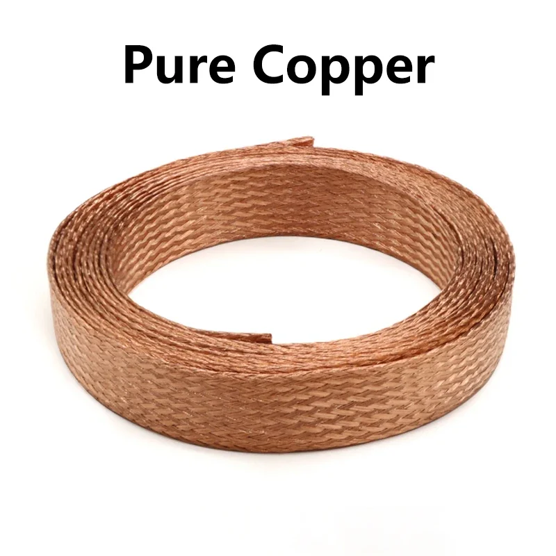 1 ~ 20 м плетеная кабельная муфта из чистой меди, луженое покрытие, ширина 2 ~ 28 мм, расширяемый инструмент для зачистки сигнальных проводов, металлическая оболочка, трубка