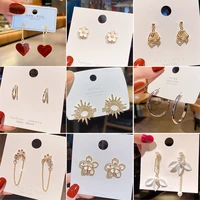 earrings cute korean fashion earrings for women butterfly stud earrings aesthetic heart boho fashion dangle hoop