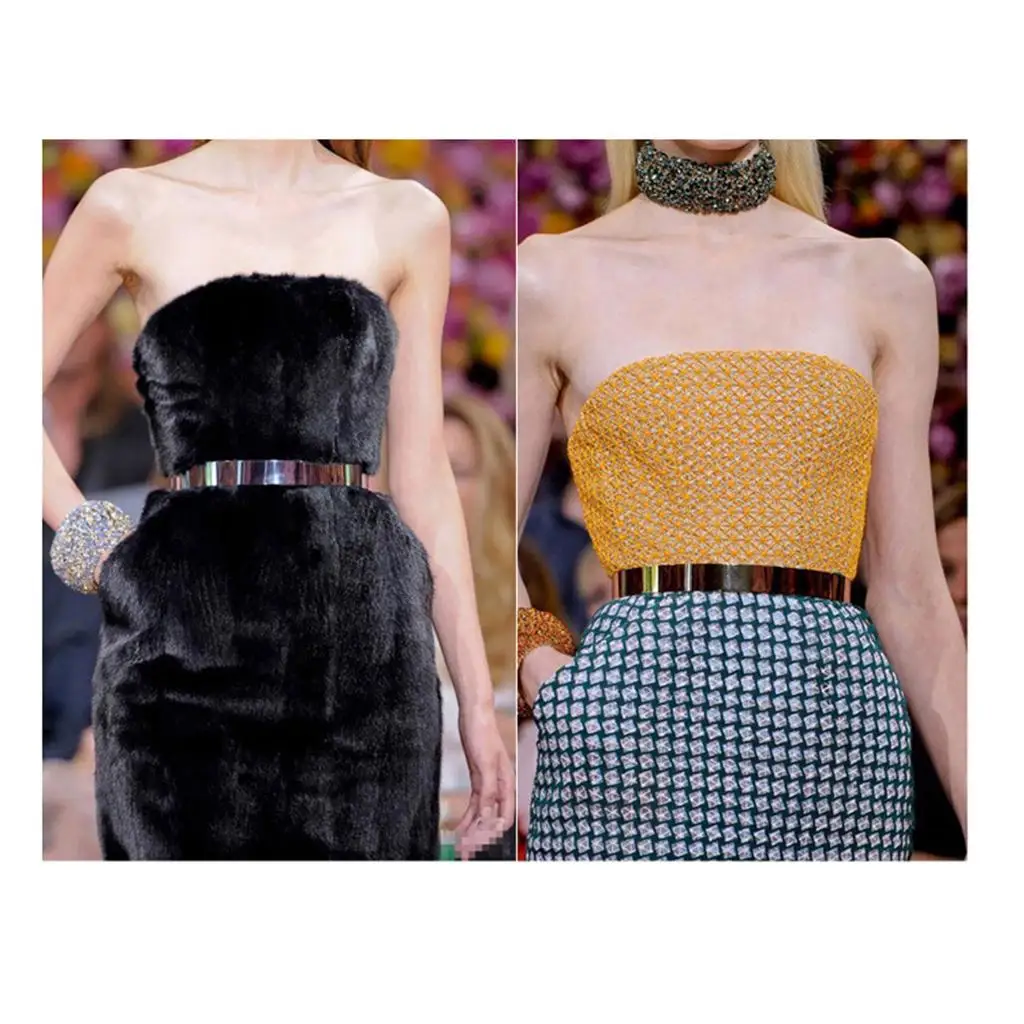 

Женский полностью металлический пояс с широкой пластиной и зеркалом, Блестящий Пояс, тонкий металлический пояс