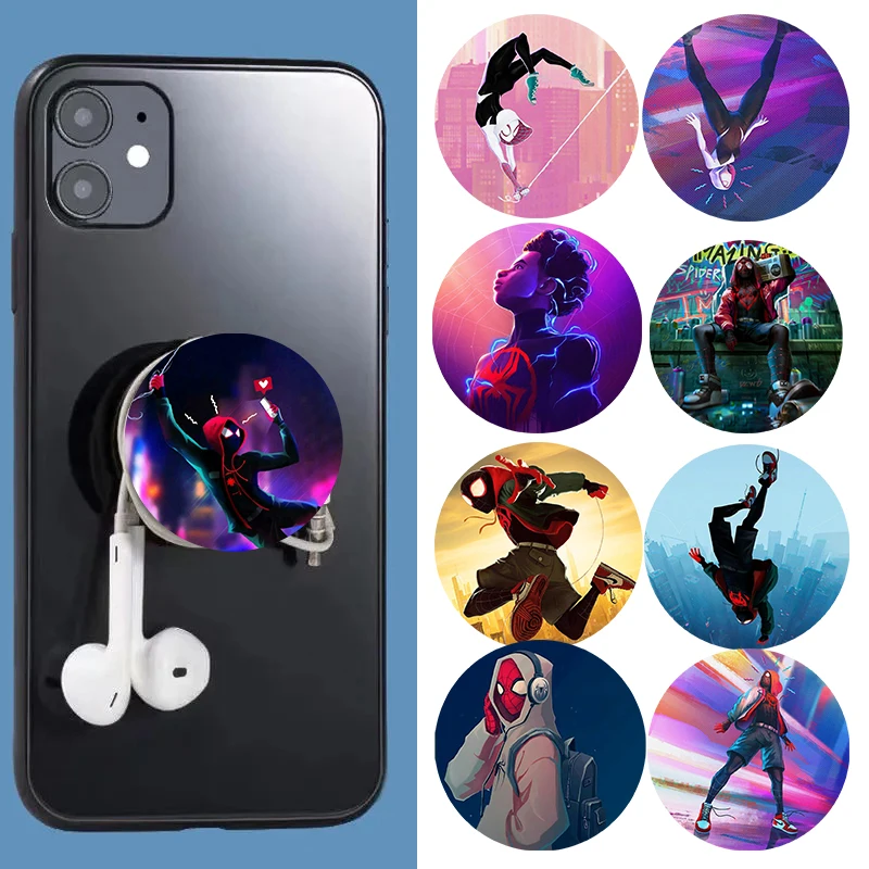 

Spider-Man Cool Hot Popping Mobile Phone holder Lazy Airbag Retractable Marvel Cartoon Gift Phone Buckle Paste Type Mobile Stand