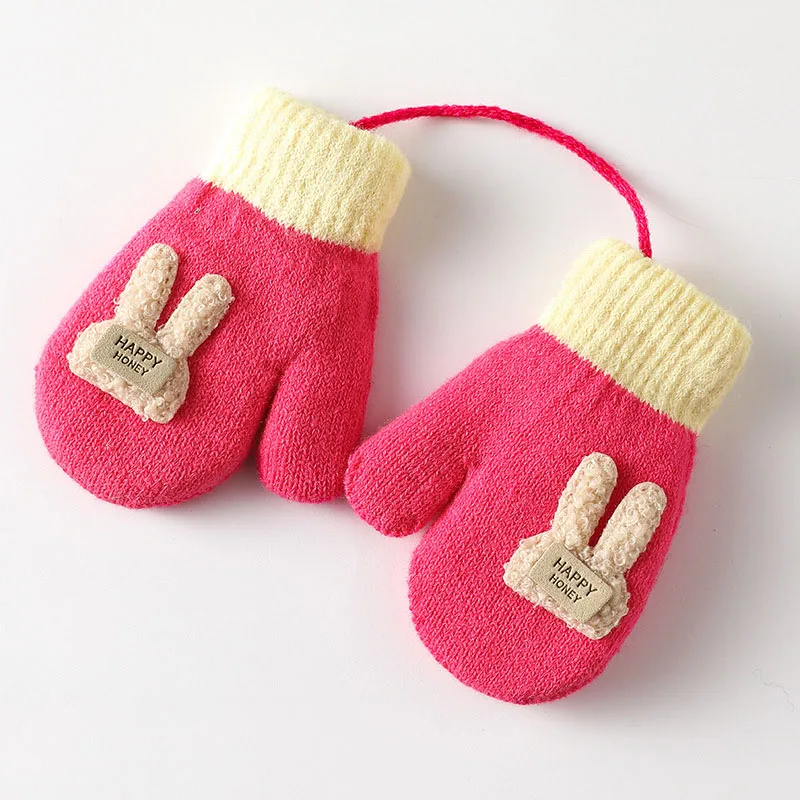 

Cartoon Baby Mittens Winter Warm Kids Baby Boys Girls Knitted Gloves For Children Toddler Kids guantes invierno перчатки