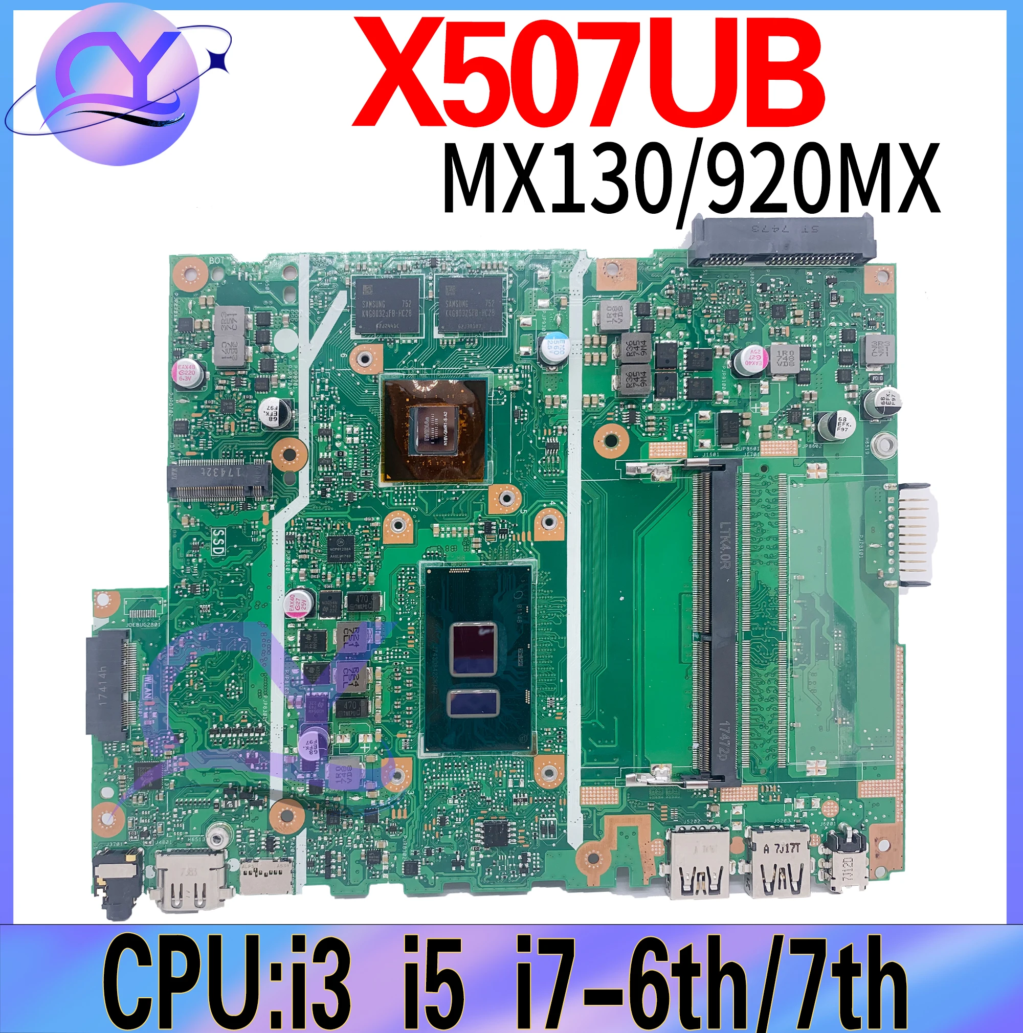 Материнская плата для ноутбука X507UB Материнская плата ASUS X507 X507U X507UBR X507UF GT920MX MX130 I3 I5 I7 6th/7th/8th 100% рабочий