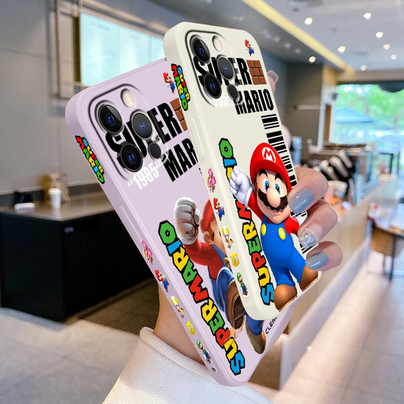 Детская левая веревка M-Marios Brave Game Liquid для Apple iPhone 15 14 13 12 11 XS XR X 8 7 SE Pro Max Plus Mini Cover