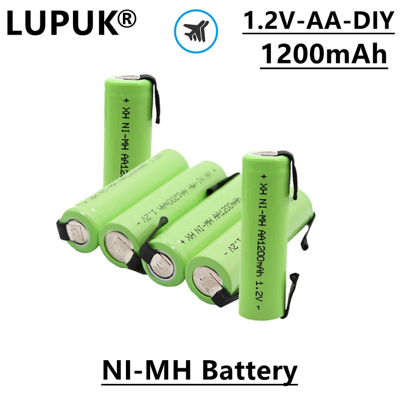 

LUPUK-AA NMH Rechargeable Battery, DIY, 1.2V, 1200mAh, Light, Easy to Carry, Used For Toothbrush, Electric Shaver, Etc