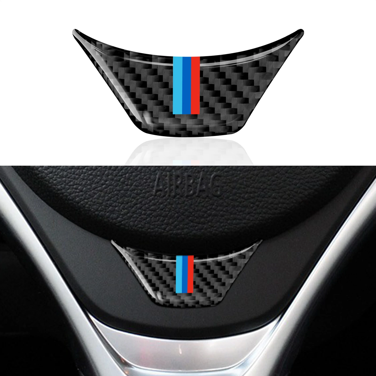 

Car Steering Wheel Trim Cover Carbon Sticker Decal Compatible with BMW X1 E84 2009 2010 2011 2012 2013 2014 2015 Accessories
