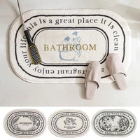 bathroom non slip bath mats printed soft entrance rug oval letters rugs absorb water carpet bath room foot mat home decor tapis