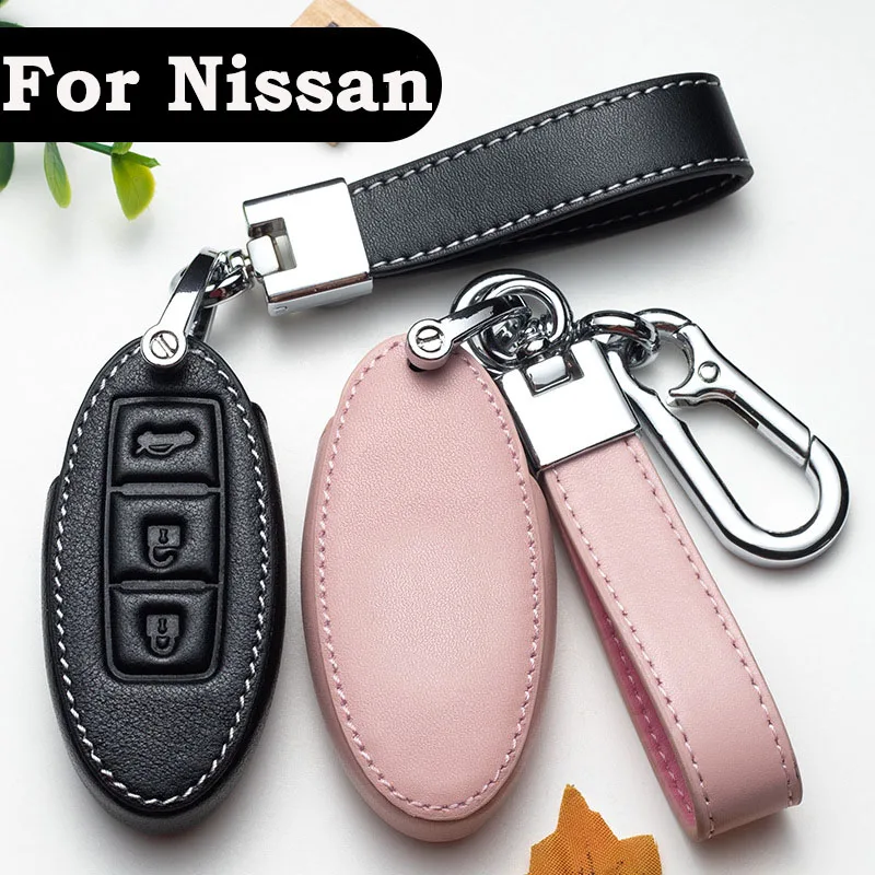 

Leather Car Key Case Cover Peotection Holder For Nissan Qashqai J10 J11 X-Trail t31 t32 Kicks Tiida Pathfinder Murano Note Juke