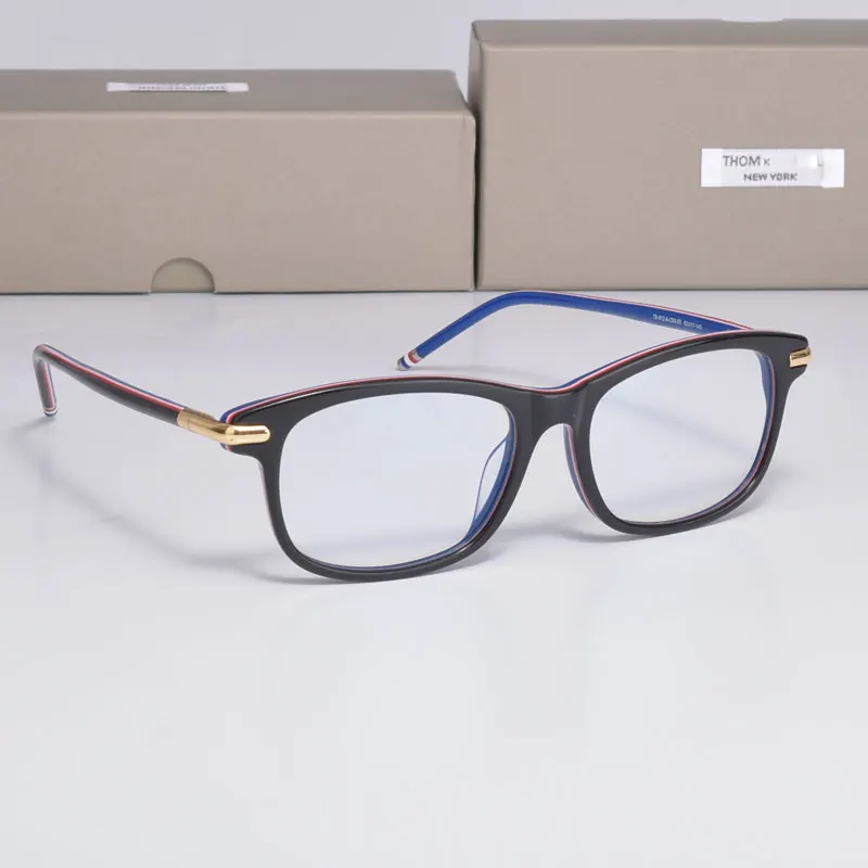 

Vintage Squre Optical Eyeglasses Frames Thom Brand Designer TB812 Myopia Anti blue Prescription Glasses Men Women With Case