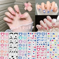 10pcs color love crescent 3d nail decals adhesive stickers nail parts roses lily flowers nail stickers nail art supplies