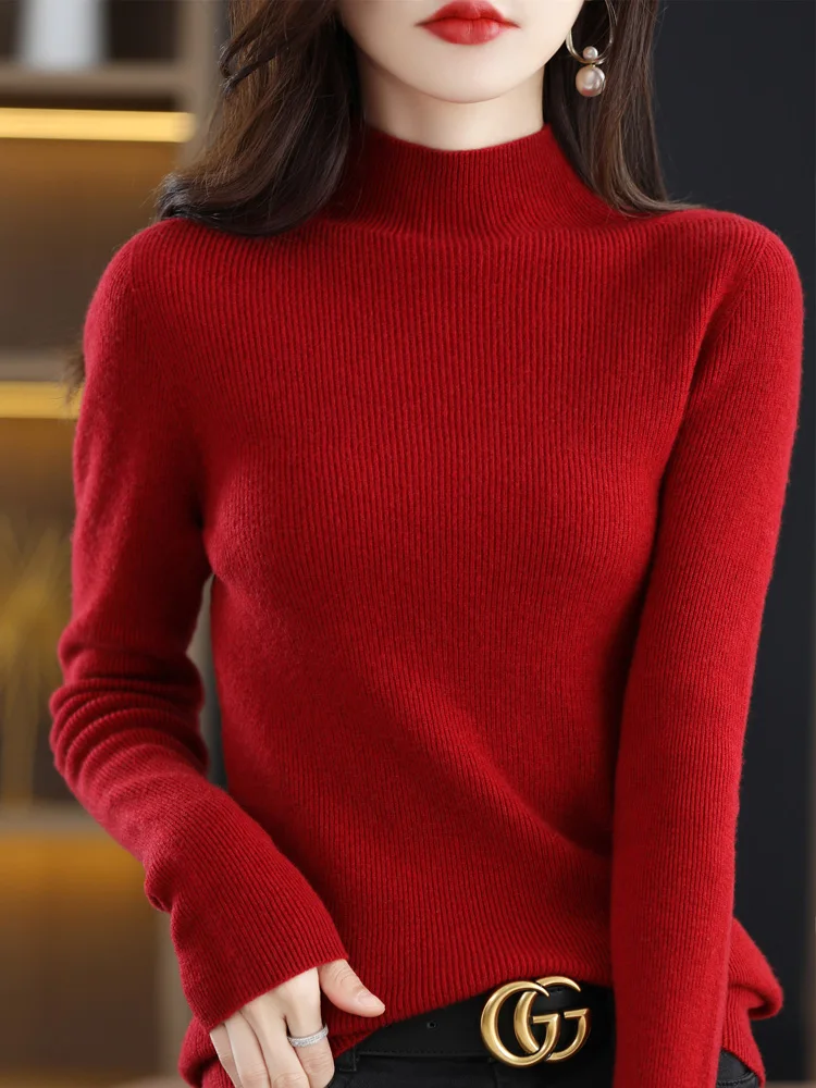 Первая линия готовый к ношению 100% австралийская шерсть полувысокий воротник