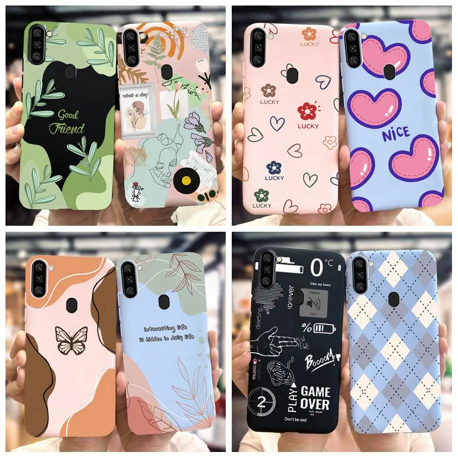 Силиконовый чехол A11 для Samsung Galaxy A11 2020, чехол 6,4 дюйма, чехол для A115, Модный чехол для телефона с рисунком для Samsung A11, M11, мягкий чехол