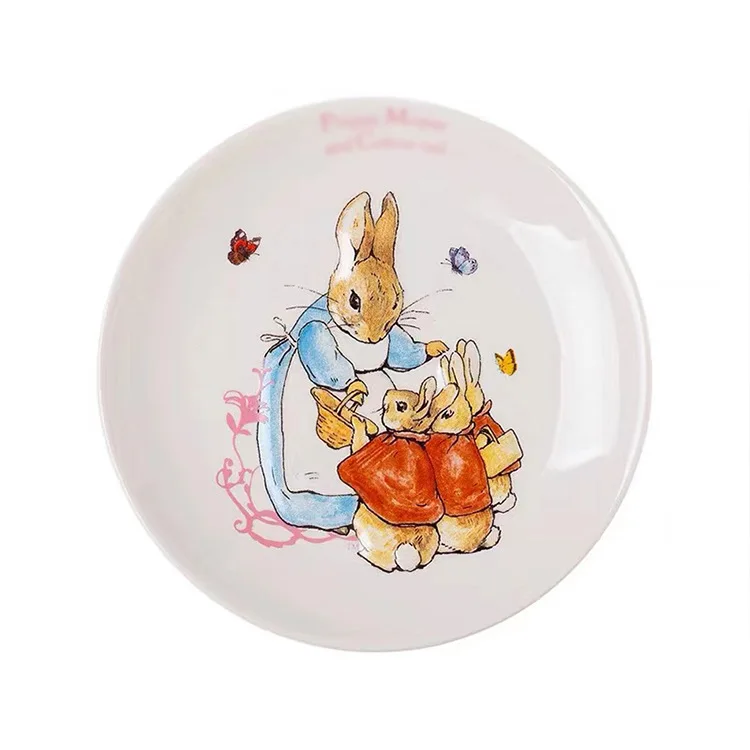 

Creative Peter Rabbit Mug Relief Plate Deep Plate Shallow Plate Gift Box Set Gift Household Cute