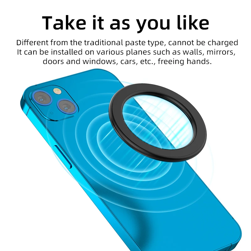 

Magnetic Metal Sticker Plate Mobile Phone Holder Magsafe Wireless Charger Car Phone Holder Piece for Iphone 14 Pro Max Samsung